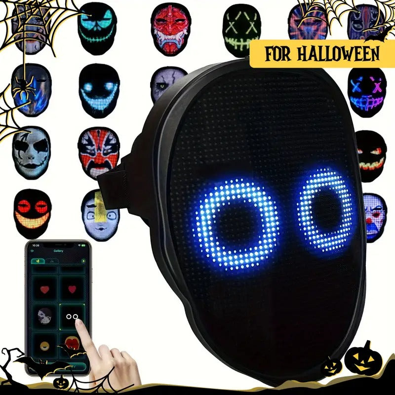 led mask app controlled customizable shining mask lighted - Temu