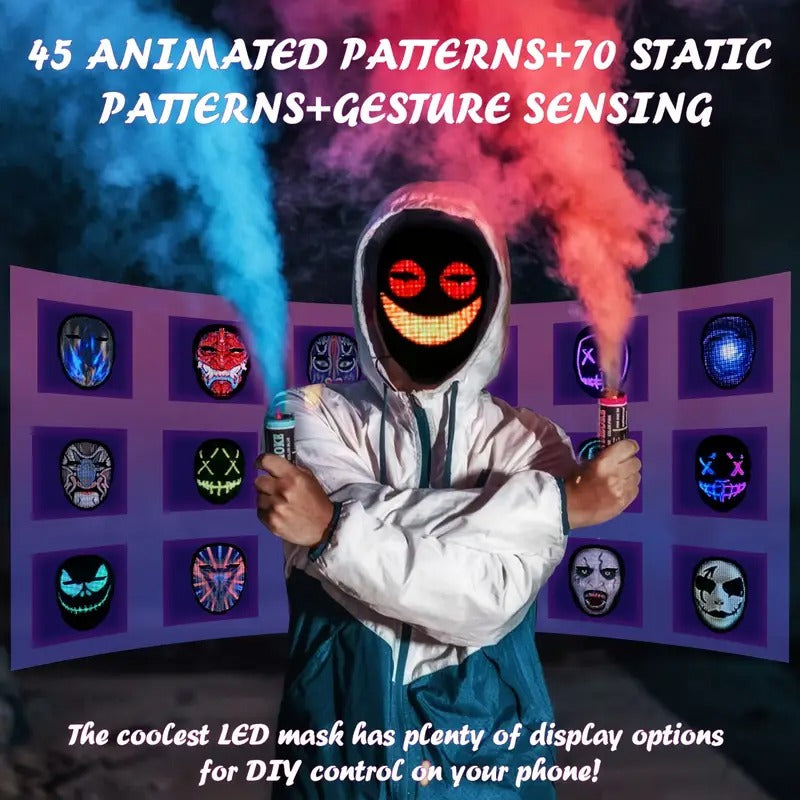led mask app controlled customizable shining mask lighted - Temu
